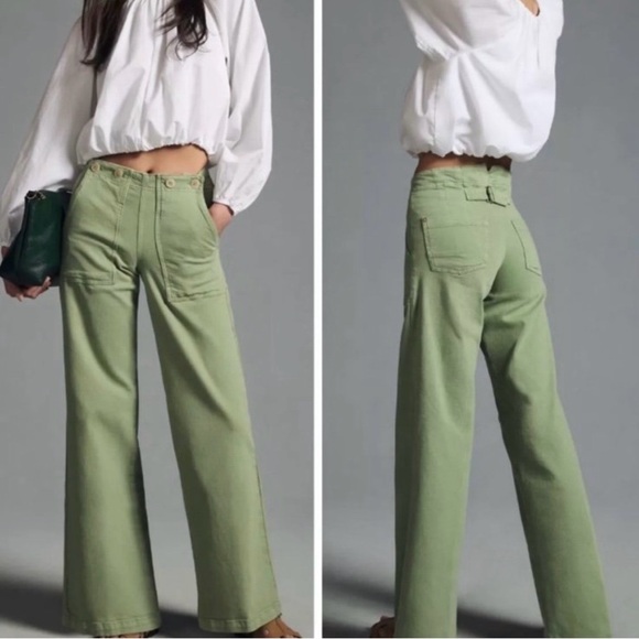 Anthropologie Pilcro The Kit High-Rise Wide-Leg Utility Pants. NWT. Size 29. - Picture 2 of 9